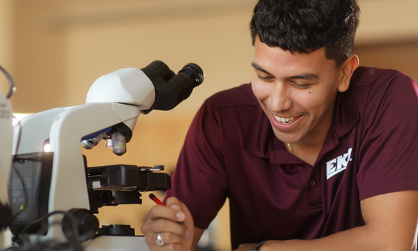 EKU student using lab equipment