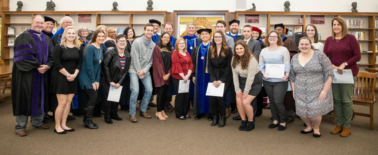 Students inducted into Phi Kappa Phi in November 2018